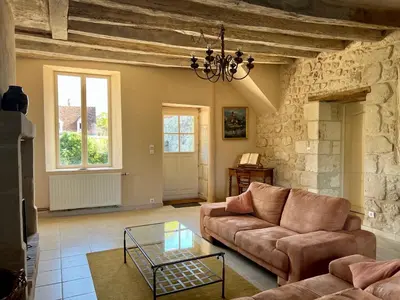 Coin salon dans l'établissement Villa de charme tourangelle