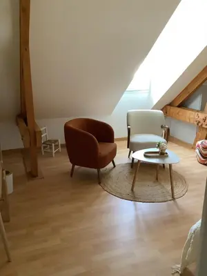 Coin salon dans l'établissement Maison à la campagne