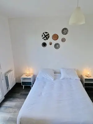 Un ou plusieurs lits dans un hébergement de l'établissement Appartement Cosy Joué-Les-Tours